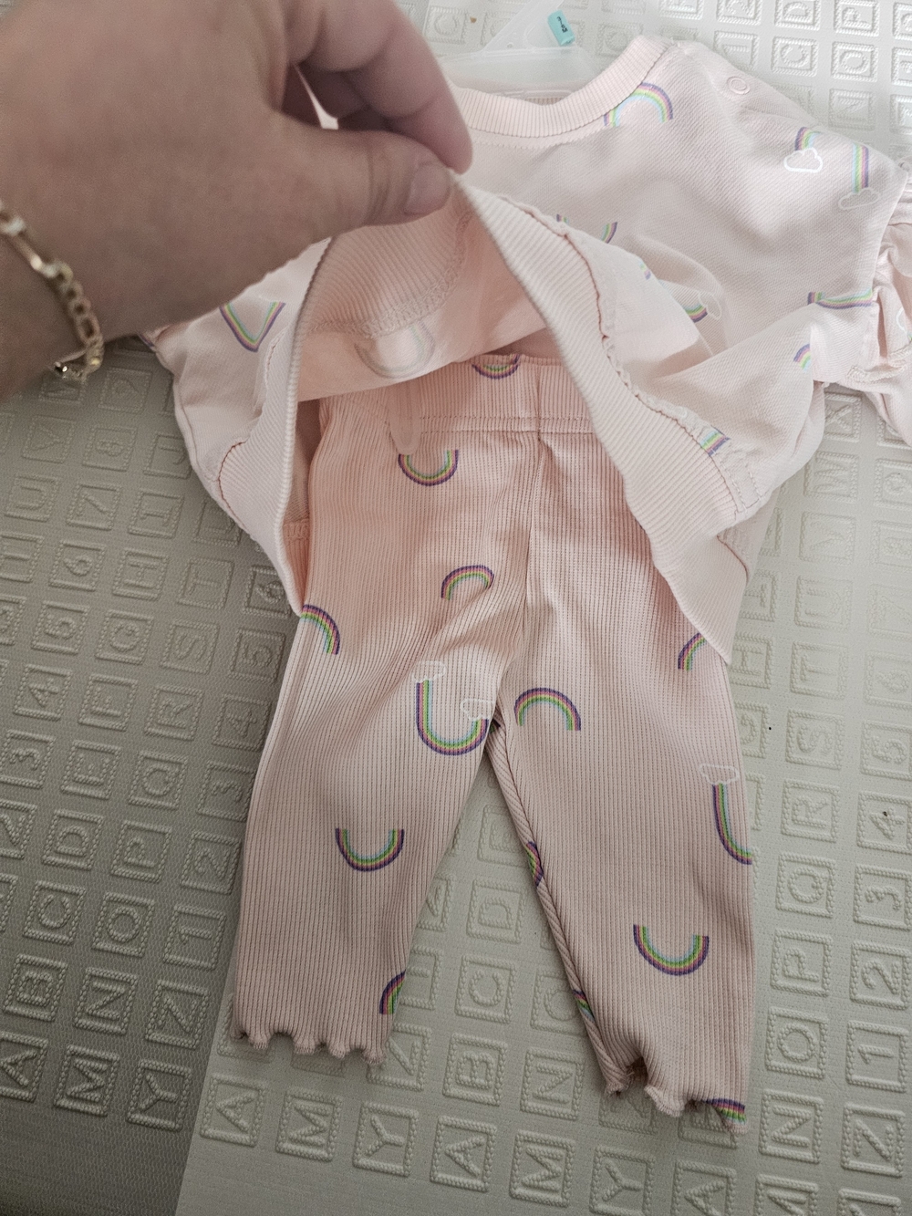 🔥 Bundle • 2/12 🔥George Light Pink Rainbow Ruffle Pajama Set - Picture 4 of 4